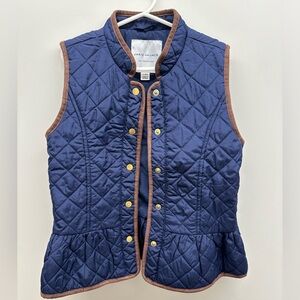 Girls navy and brown vest.